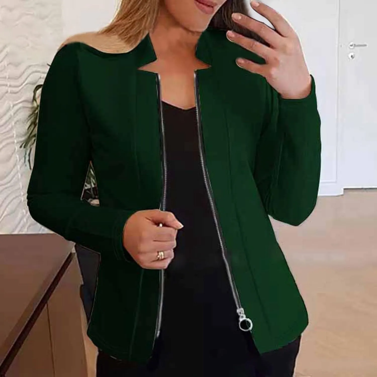 Women's Summer Blazer Trendy Zipper Sleeveless Casual Business Elegant Temperament Simple Soft Stylish Suit Jackets