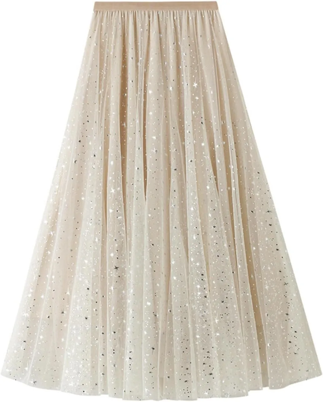 Women's Summer Elastic Waist Bohemian Print Beach Outfits High Waist Casual Maxi Skirt A-Line Tiered Long Skirt