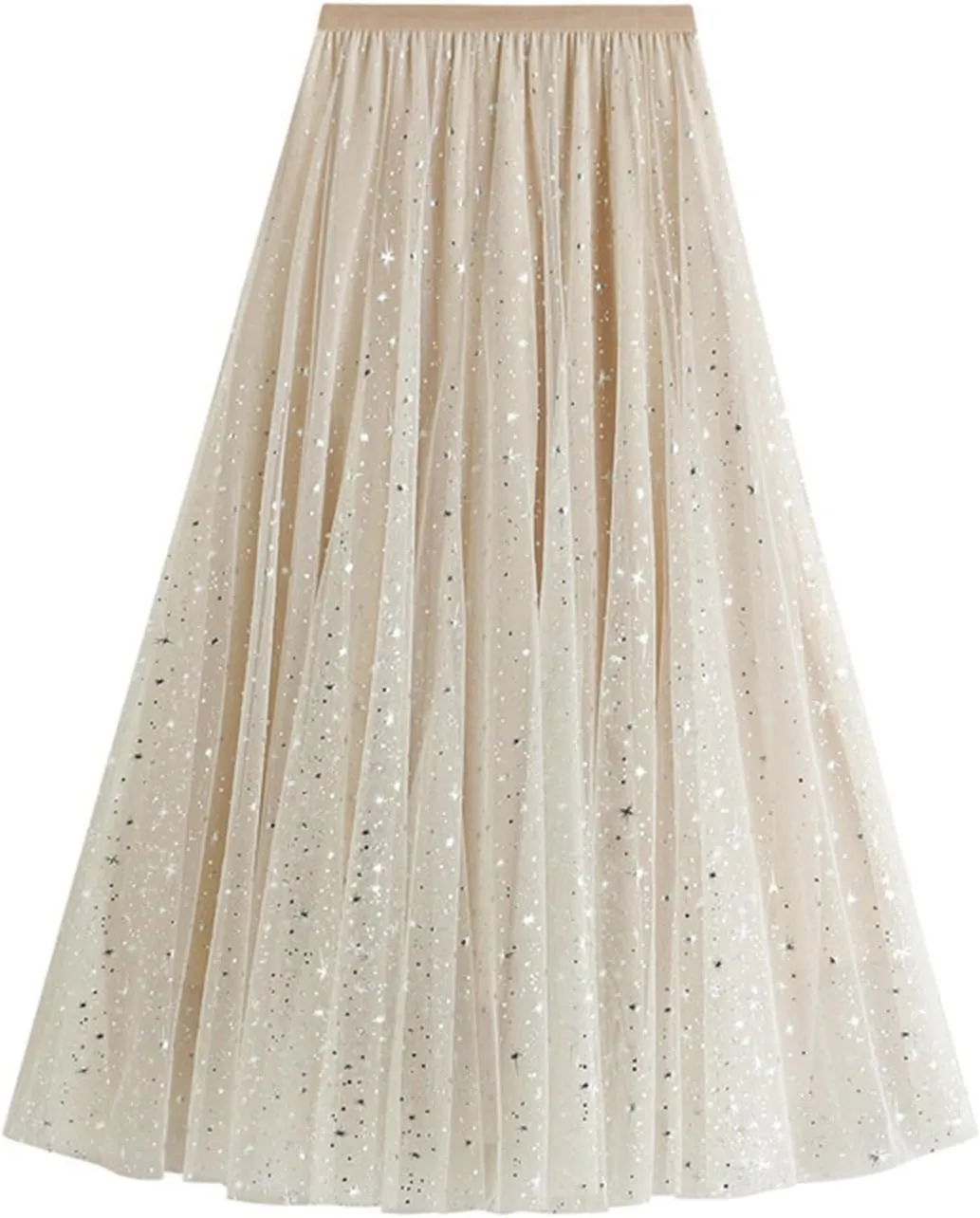 Women's Summer Elastic Waist Bohemian Print Beach Outfits High Waist Casual Maxi Skirt A-Line Tiered Long Skirt