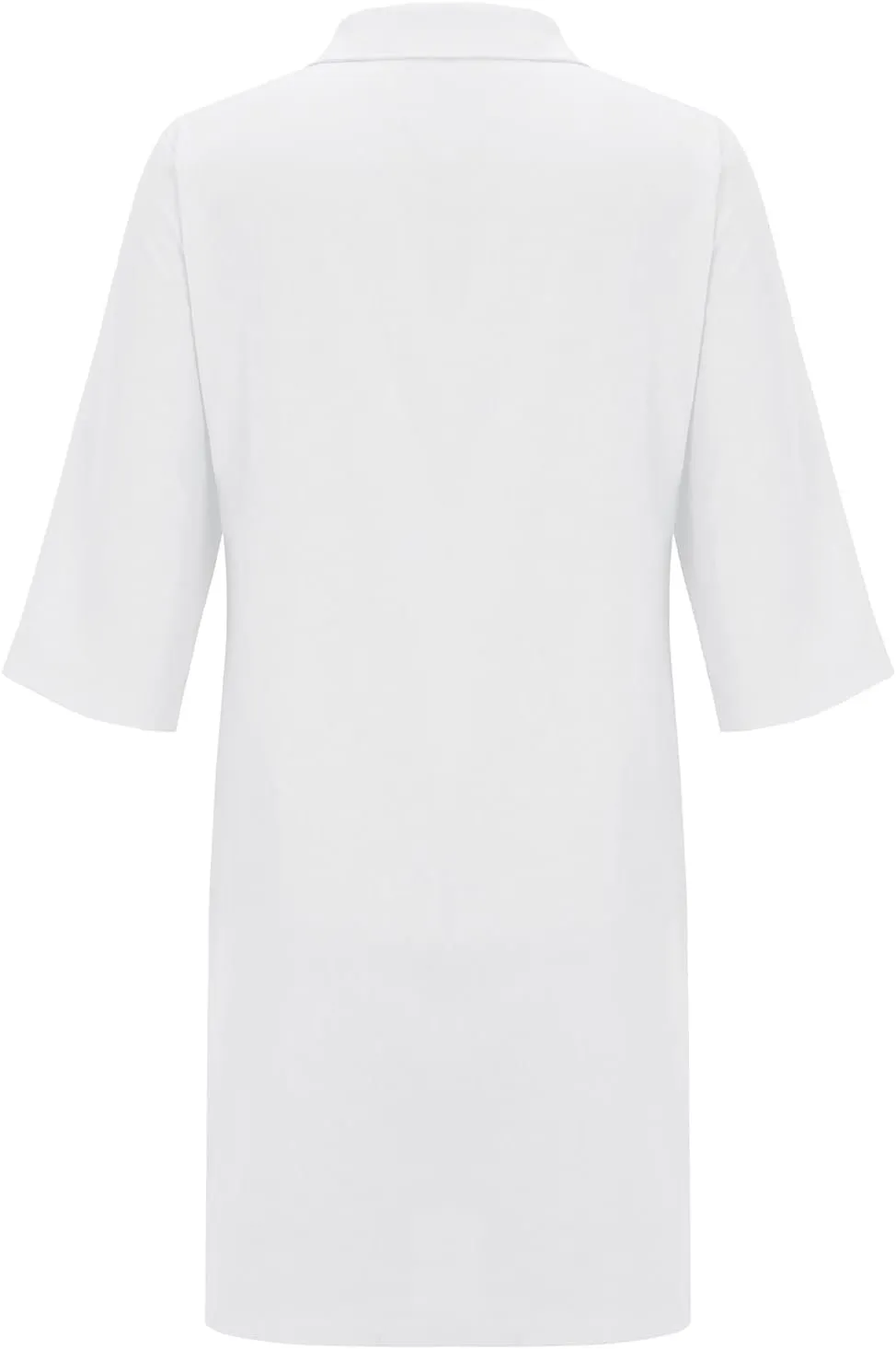 Womens Summer Midi Shirt Dresses Button Down 1/2 Sleeve Lapel Casual Cotton Linen T Shirt Dress