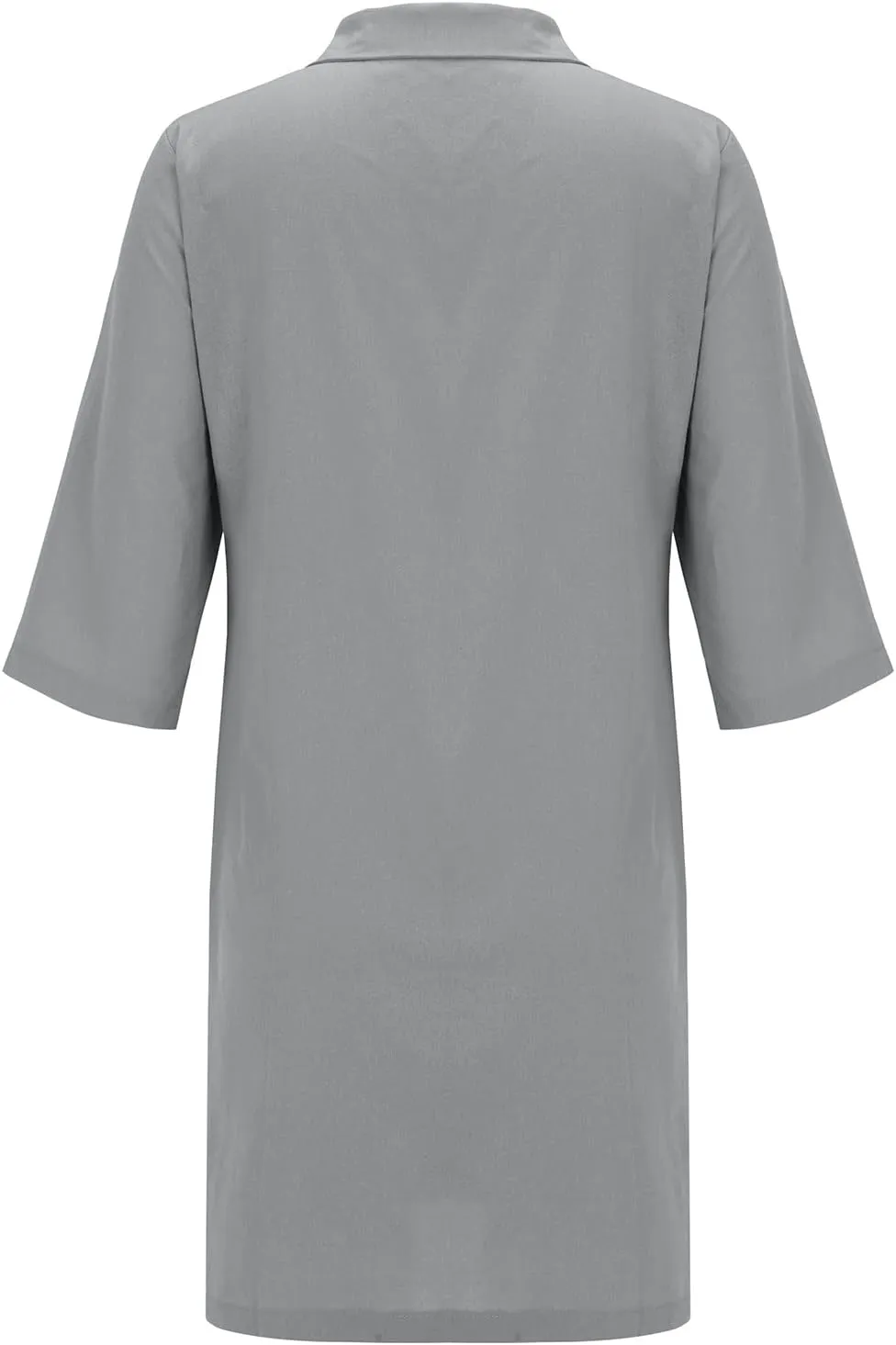 Womens Summer Midi Shirt Dresses Button Down 1/2 Sleeve Lapel Casual Cotton Linen T Shirt Dress