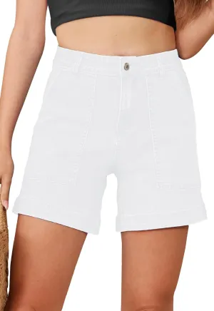 Women's Summer Stretch Jean Shorts with Pockets Casual High Waisted Denim Shorts