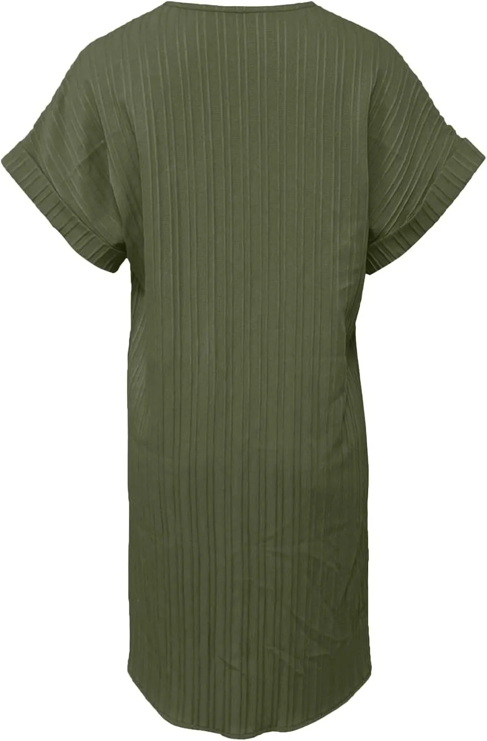 Women's Summer Sundress Short Sleeve V Neck Pullover Midi Dresses Button Down Shirts Skirts Travel Vacation Outfits
