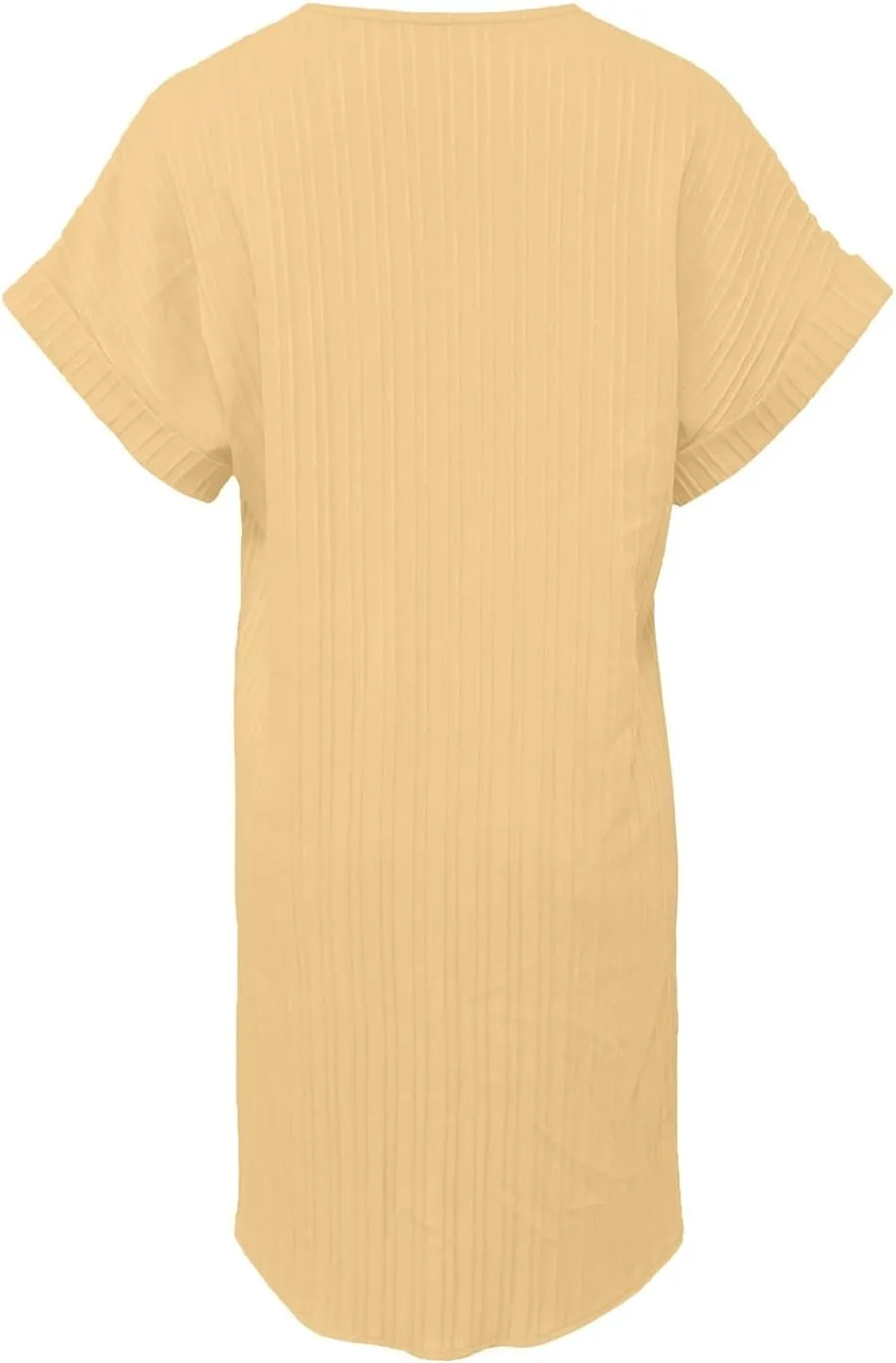 Women's Summer Sundress Short Sleeve V Neck Pullover Midi Dresses Button Down Shirts Skirts Travel Vacation Outfits
