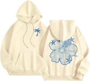 Womens Sweatshirt Graphic Hoodies Letter Print Casual Long Sleeve Drawstring Hooded Pullover Tops With Pocket 2025