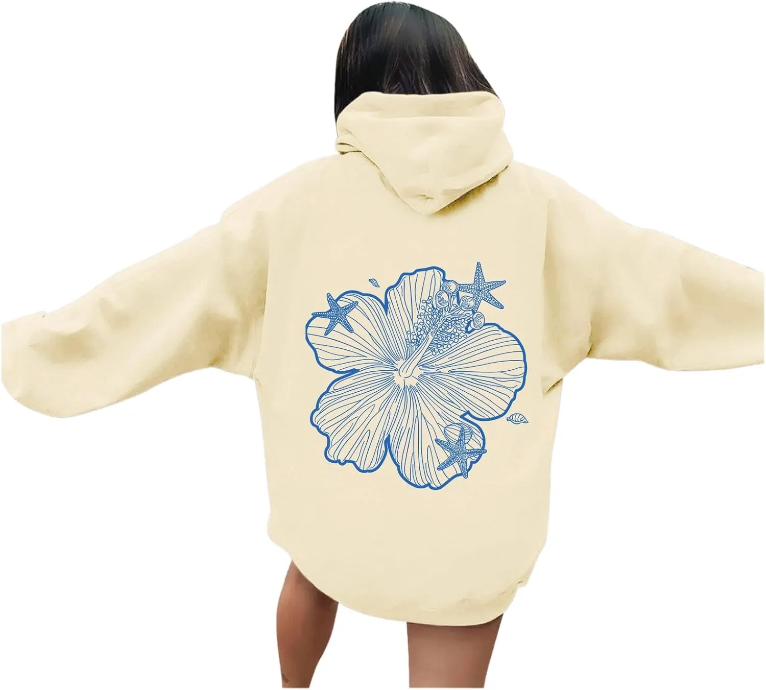 Womens Sweatshirt Graphic Hoodies Letter Print Casual Long Sleeve Drawstring Hooded Pullover Tops With Pocket 2025