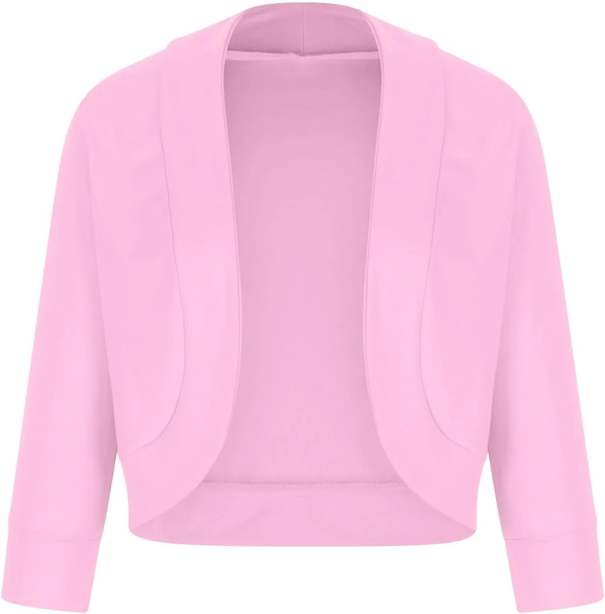 Women's Work Office Suit Collarless Casual Plus Size Cropped Blazer Jacket All-Match Cropped Suiting Coat Tops