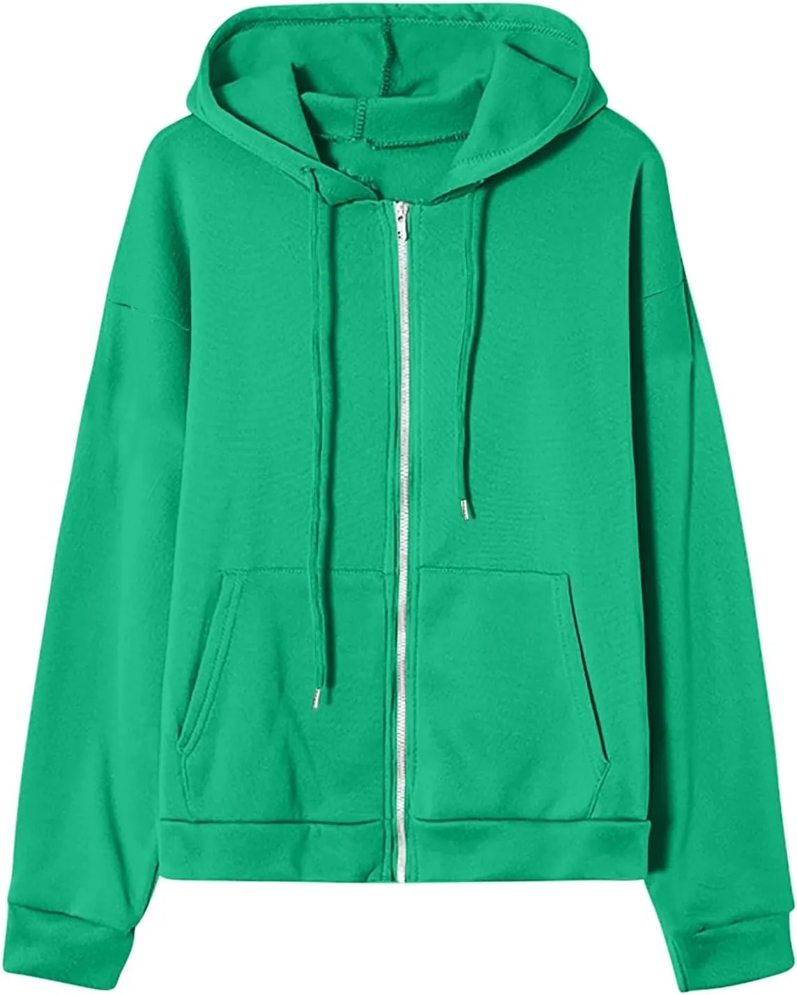 Women's Zip Up Hoodies Casual Fall Fashion Oversized Sweatshirts Y2K Teen Girl Cute Long Sleeve Jackets with Pockets