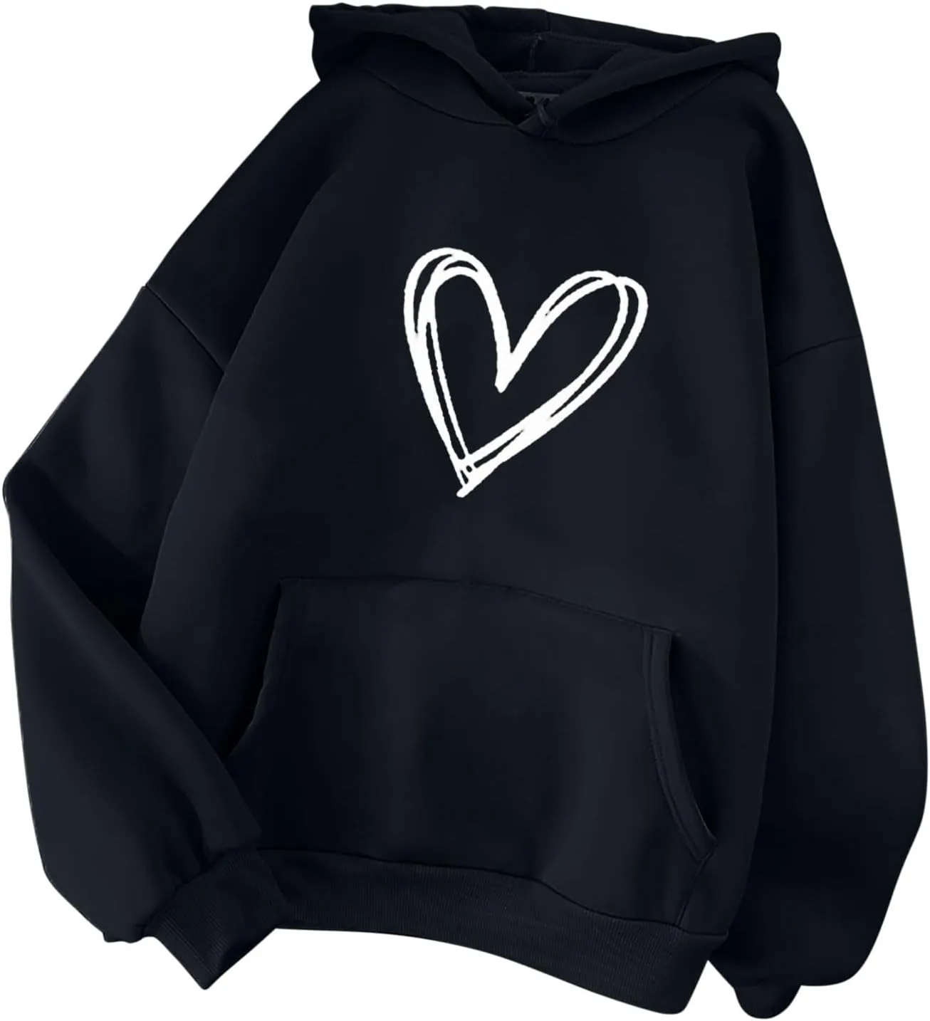 Womens Zip Up Hoodies,Teen Girl Heart Shape Sweater Long Sleeve Hoodies Valentine's Day Drawstring Pullover Tops