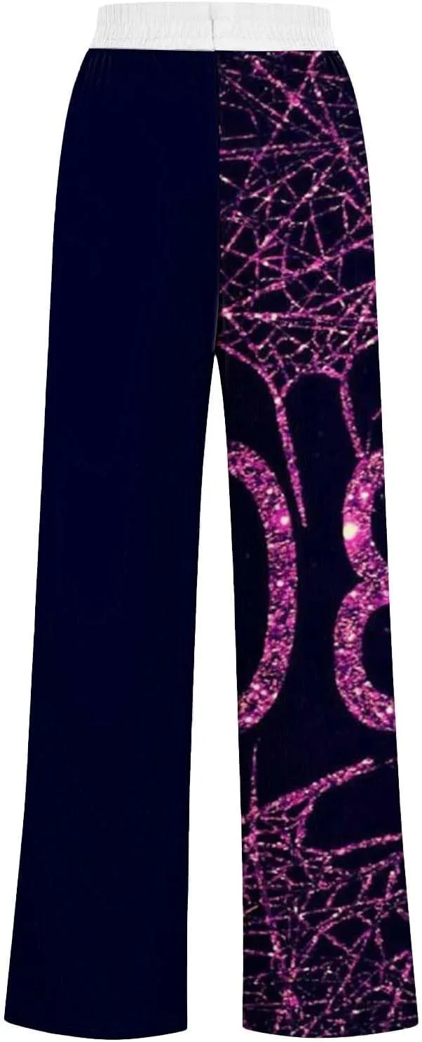Women'sSweatpants Halloween Printed Overalls Waist Waist Wide Leg Casual Pants Casual Loose Yoga Pants with Pockets