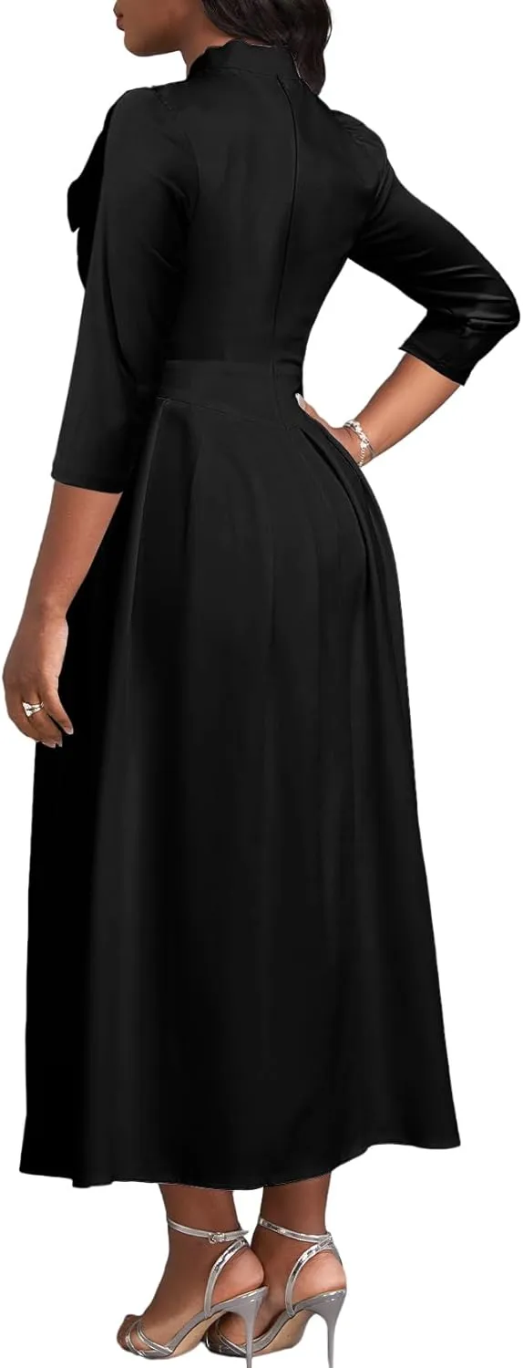 Xinlees Womens Casual Formal Fit and Flare Church Wedding Guest Work Dresses
