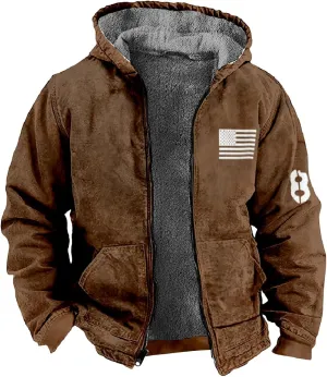 Yesunpxs Winter Jackets for Men Heavyweight Sweatshirt Jacket Zip Up Sweatshirt Fleece Sherpa Lined Hoodie Coat with Pockets