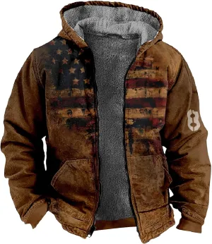 Yesunpxs Winter Jackets for Men Heavyweight Sweatshirt Jacket Zip Up Sweatshirt Fleece Sherpa Lined Hoodie Coat with Pockets