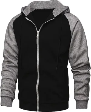 Ymosrh Men's Zip Up Hoodies Casual Up Hoodies Lightweight Full-Zipper Long Sleeve Coat Drawsting Hooded Sweatshirts, M-3XL