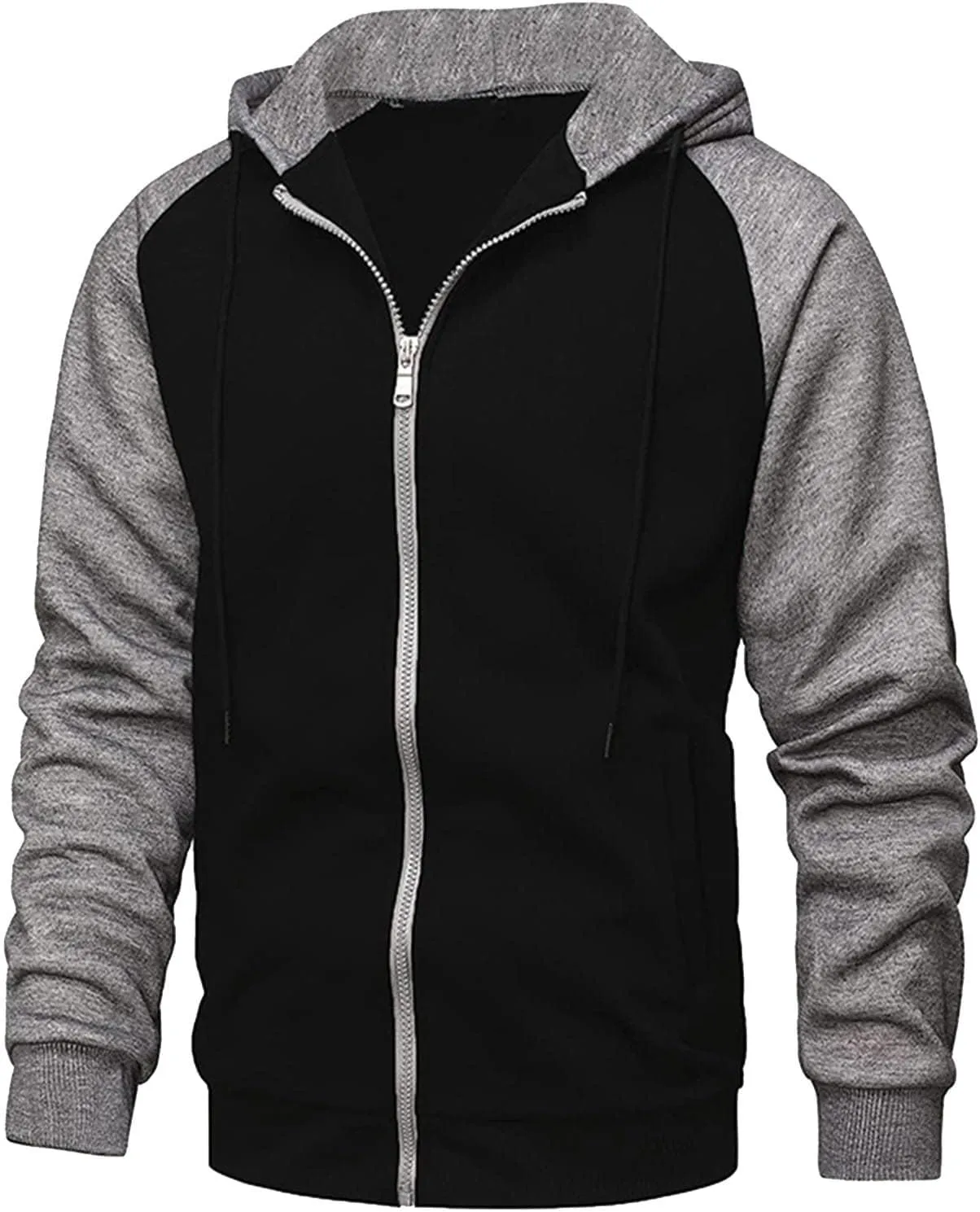 Ymosrh Men's Zip Up Hoodies Casual Up Hoodies Lightweight Full-Zipper Long Sleeve Coat Drawsting Hooded Sweatshirts, M-3XL