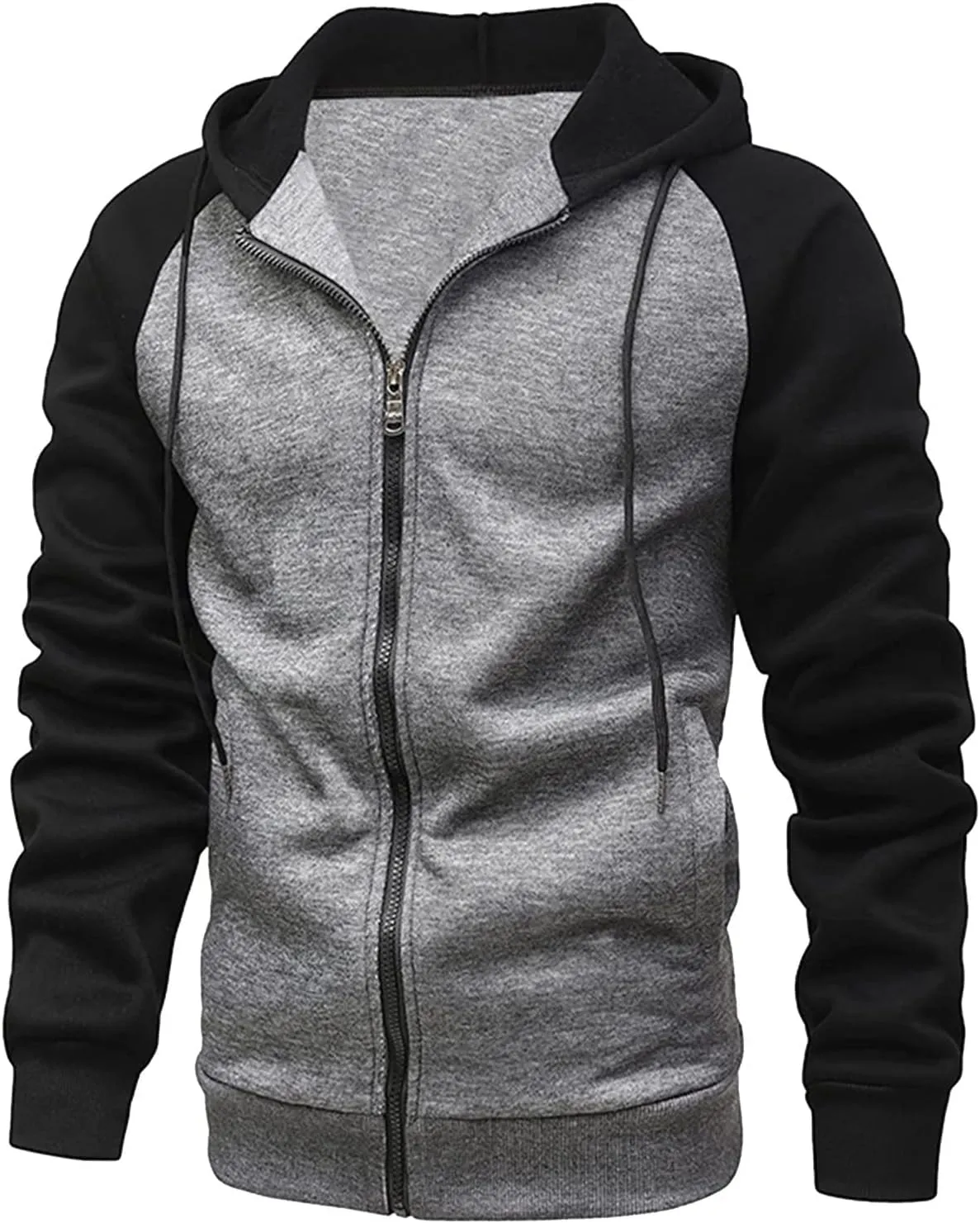 Ymosrh Men's Zip Up Hoodies Casual Up Hoodies Lightweight Full-Zipper Long Sleeve Coat Drawsting Hooded Sweatshirts, M-3XL