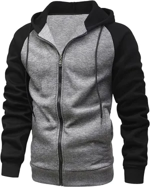 Ymosrh Men's Zip Up Hoodies Casual Up Hoodies Lightweight Full-Zipper Long Sleeve Coat Drawsting Hooded Sweatshirts, M-3XL