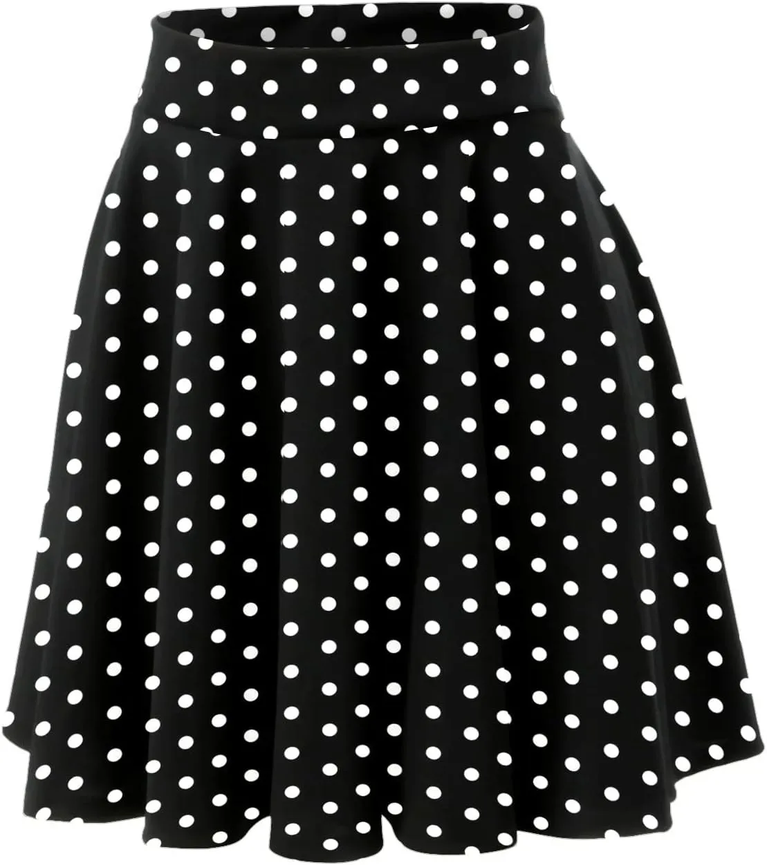 YOLAI Womens Polka Dot Print Skirts High Waist Elegant Casual Mini Skirt Flowy Swing A-Line Skirt