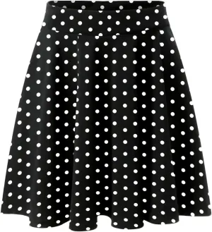 YOLAI Womens Polka Dot Print Skirts High Waist Elegant Casual Mini Skirt Flowy Swing A-Line Skirt