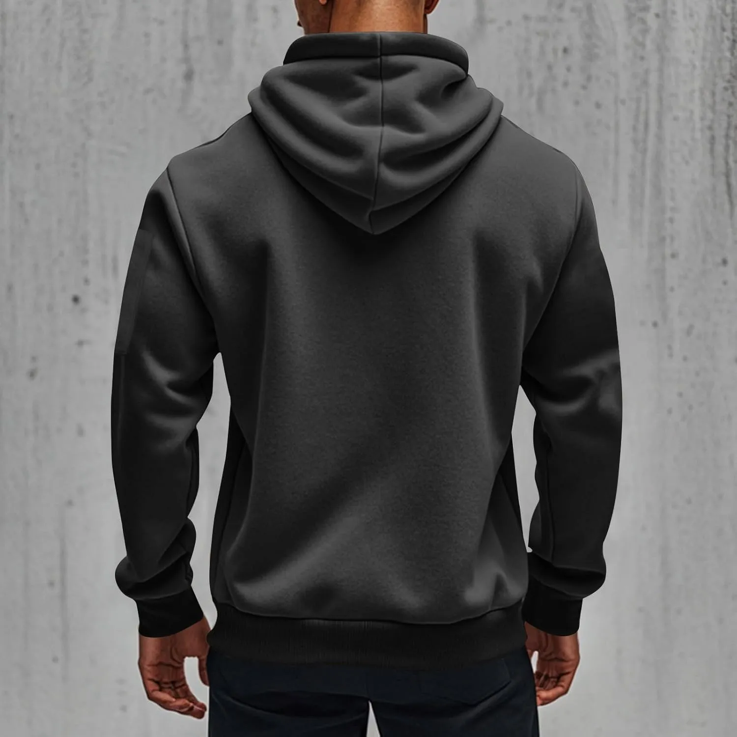 ZEFOTIM Zip Up Hoodies for Men Solid Hoodie Big and Tall Funny Outdoor Long Sleeve Drawstring Hoodies with Pocket