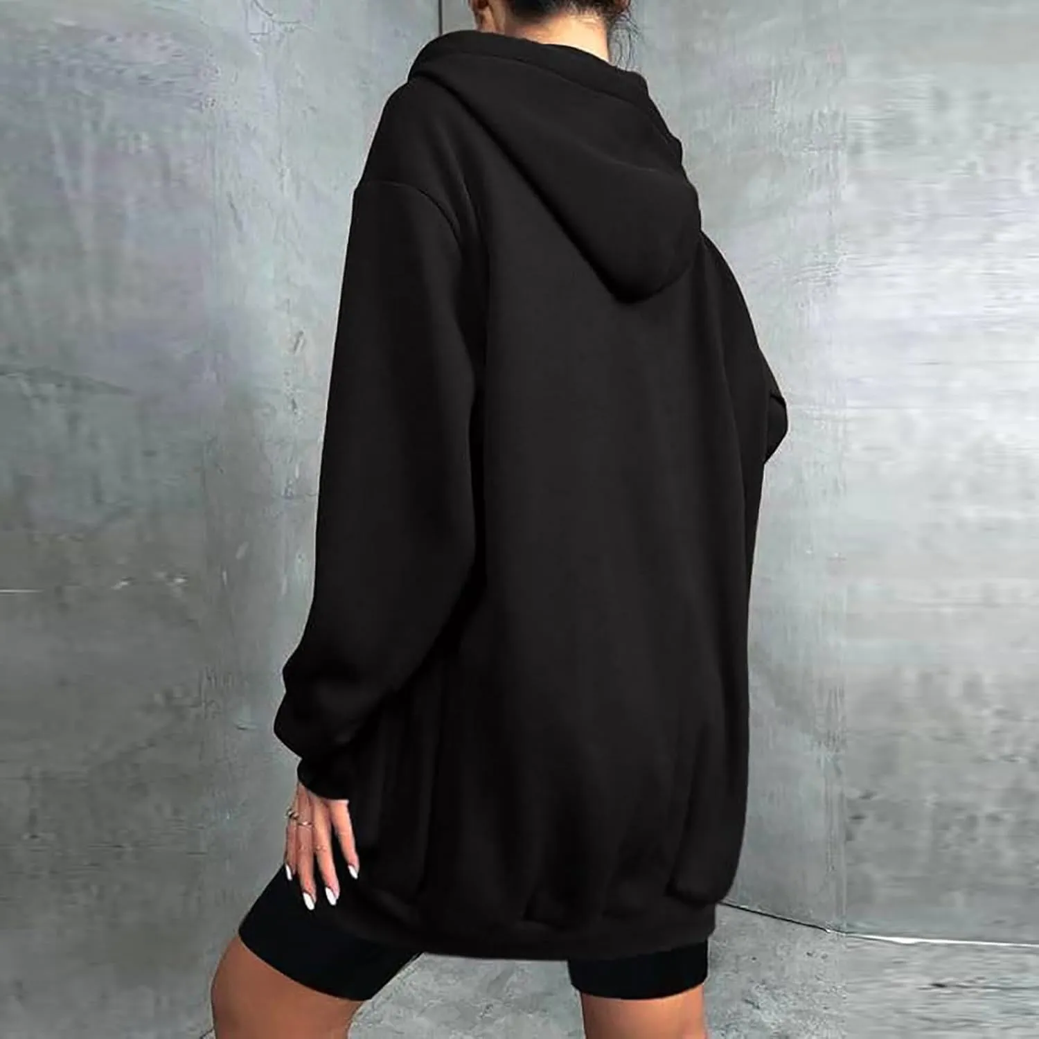 Zip Up Sweatshirt Women Long Sleeve Drawstring Pullover Hoodies With Pockets Cardigan Shirts Fall Fashion Outfits